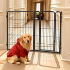 FXW Dog Gate Extra Wide Designed for Indoor Use, Adjustable Width Up to 55-inch Wide (40" H 2 Wire Panels for Medium and Large Dogs), Black