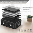 Fireproof Document Box, Hard Shell Fireproof Box, Document Organizer with Lock, Fireproof Water Resistant box, Portable Documents Safe Box for Important Document Certificates, Laptop, Passports, Black