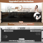 200.1" Retractable Baby Gate Extra Wide, 41" Tall Retractable Dog Gate for Stairs, Doorways, Decks, Mesh Gate Long Child Gate Pet Gate for Indoor, Outdoor, with Reinforced Mesh Rods, Dual Locks