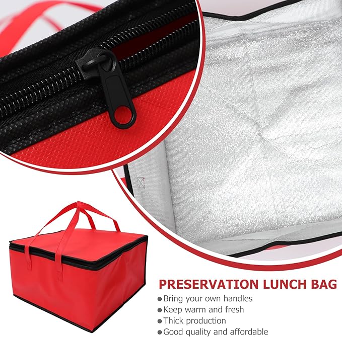 PRETYZOOM Insulated Bag for Food Packing, Large Capacity Pizza Packing Bags for Hot And Cold Food, Reusable Warming Carrier for Holiday, Picnic, Family Gathering