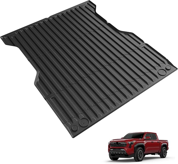 Truck Bed Mat for 2026 2025 2024 Toyota Tacoma, All Weather Truck Bed Liner for 2026 2025 Toyota Tacoma Accessories, 5FT TPE Cargo Liner Truck Mat