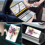 Car Registration and Insurance Holder, Leather Car Glove Box Organizer, Cool Car Accessories for ID, Driver's License Cards & Essential Document,business cards,Men&Women,Color Dragonflys