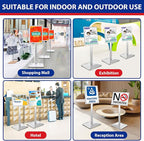 Pedestal Sign Holder 11x17inch Adjustable Floor Stand With Heavy Base & Snap Frame Display for Indoor Outdoor Business Store Poster (Silver)
