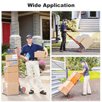 Folding Hand Truck Dolly Cart, 180LBS Portable Aluminum Hand Truck Foldable with Telescoping Handle and Elastic Cord for Luggage, Boxes, Functionality Foldable Dolly for Home, Moving, Black Red