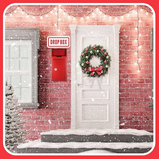 Metal Mount Wall Donation Box Key Lock Money Cash Drop Box with Top Slot and 2 Pcs Reflective Sign 10 x 5.5 x 3 Inch Safe Lock Mailbox with 2 Keys for Outside Office Business Home(Red)