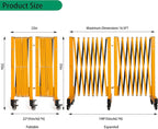 16.5FT Expandable Barricade Gate, Expandable Metal Barricade Gate Alloy Fence and 270 Degrees Direction Adjustment with Wheels, for Industrial or Residential Use (Yellow, 16.5FT)