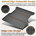 TripleAliners for Tacoma 2024 2025 | Truck Bed Mat & Tailgate Mat | All Weather Liners Compatible with 2024+ Toyota Tacoma Accessories Cargo Liner Protection (Fit 5FT Truck Bed), 2PCS