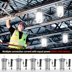 250W LED Temporary Work Light 37,500 Lumen Construction Lights 5000K LED Work Light with Stainless Steel Shield and Hook for Indoor Outdoor Job Site Lighting