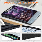 Clipboard with Storage Compartment, 8.5 x 11 Letter Size Side Opening Clip Board with Pen Holder, Hard Portable Clipboard Organizer for Nurse, Teacher, Contractor, Jobsite, Purple Dragon Book