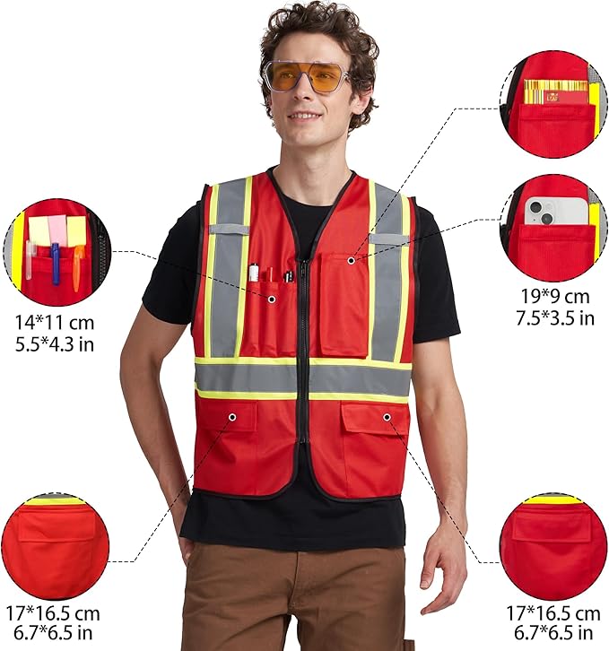 A-KSAFETY Custom High Visibility Reflective Safety Vest with logo
