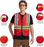 A-KSAFETY High Visibility Safety Vest for Men Women with Pockets and Zipper