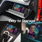 Car Registration and Insurance Holder, Leather Car Glove Box Organizer, Cool Car Accessories for ID, Driver's License Cards & Essential Document,business cards,Men&Womentree with a moon