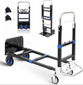 3 in1 Heavy Duty Convertible Hand Truck Dolly Cart, Folding Trolley Cart with Wheels, 600lbs Capacity for Transport Moving in Warehouse, Supermarket, Equipment (Blue)