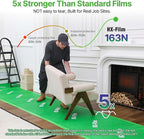 39" x 100' Heavy-Duty Floor Protection | Construction Grade Carpet Protector | Drop Cloth Plastic Film for Hardwood Floors | Waterproof Painters Covering with No Residue (Green)