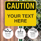 Custom Caution Sign, OSHA Sign, 24x30 Inches, 3M EGP Reflective .080 Aluminum, Fade Resistant, Indoor/Outdoor Use, Made in USA