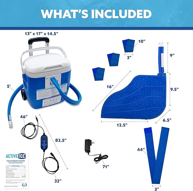Polar Active Ice 3.0 Cold Therapy Ice Machine System with Programmable Timer, Large Foot Therapy Compression Pad, Lightweight 16 Quart Cooler, Quiet Pump, Strong Cryotherapy Pain Relief Treatment
