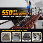 Electric Stair Climbing Hand Trucks Dolly Cart, 550lbs Heavy Duty Stair Climber for Moving, Powered Stair Climbing Hand Truck with Pneumatic Wheels and Telescoping Handle(ZW47250)