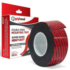 GripBond Black Super Bond Heavy Duty Double Sided Tape, 1 Roll (18.3 Ft), 1.2” x 220” – Waterproof Adhesive Mounting Tape for Indoor/Outdoor, Walls, Automotive, Car, LED Strip Lights, Home, Office