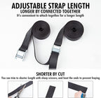 Cartman 1" x 12' Lashing Straps Cargo Tie-Down Strap Up to 600lbs, 16pk in Carry Bag, Black