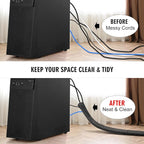 25ft - 3/4 inch Cord Protector Cable Sleeve Split Wire Loom Tubing for Power Cord Audio USB Cable, Wire Cover Cable Management Sleeve for TV Computer, Cord Protectors from Pets Chewing, Black