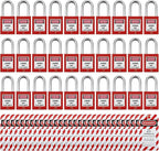 Lockout Tagout Locks, Safety Padlock, Loto Locks Keyed Differently Lock Out Tag Out 30 pcs Safety Padlocks Plastic with 30 Lockout TagOut Tags Red