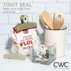 COOK WITH COLOR Bag Clips - Heavy Duty Chip Clip and Refrigerator Magnet Clips for Food Storage with Air Tight Seal Grip, Sage, Pack of 8
