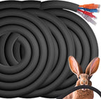 Poen 3 Pack 30ft Cord Protectors from Pets No Chew, 1/2 Inch Ultra Durable Cord Covers for Pets, Durable Electrical Cable Management Sleeve for Rabbits, Dogs, Cats and Other Animals(Black)