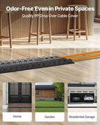 VEVOR 3 Pack Drop Over Cable Cover, 2 Channel Heavy Duty Cable Hose Protector Ramp, 38.3'' Floor Cord Cover, 17,500 lbs/Axle Load Capacity, for Traffic Areas, Indoor, Outdoor, Home, Office, Warehouse