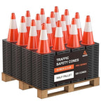 GECCO ™ (320 Cones per Pallet) 18 Inch 3.3 Lb Small Orange Traffic Cones in Bulk | Wholesale Safety Cones, Orange Cones, Parking Cones, Construction Cones | PVC Plastic & Black Base - [PRO Series]
