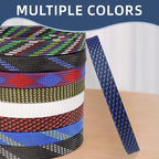 Braided Cable Sleeving, PET Expandable Braided Cable Sleeve, Flexible Mesh Sleeving Cord Management for Audio Video and Other Home Device, Cord Protector from Pets (Black Blue-2, 3/8")