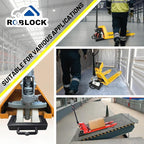 ROBLOCK 2 Pack Rubber Pallet Jack Chock Heavy Duty Wheel Chock, Pallet Jack Stopper for Truck 14.2" Length x 11.2" Width x 2" Height (Black)