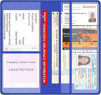 Car Insurance and Registration Holder, 9.5 x 5 Inch PU Leather Vehicle Glove Box Organizer Wallet Case for Insurance Card, Driver License, Paperwork - Blue