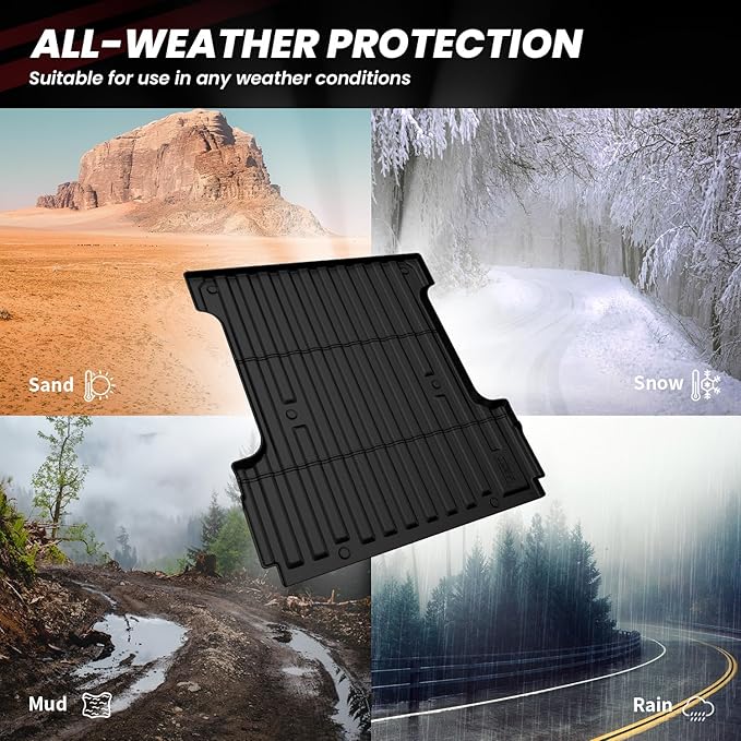 LASFIT 5.5ft Bed Mat for Ford F-150 | F150 Lightning 2026 2025 2024 67.1" Bed Box All Weather Protector TPE Truck Bed Liner Durable Easy Clean-Not Fit for Drop in Bedlienr