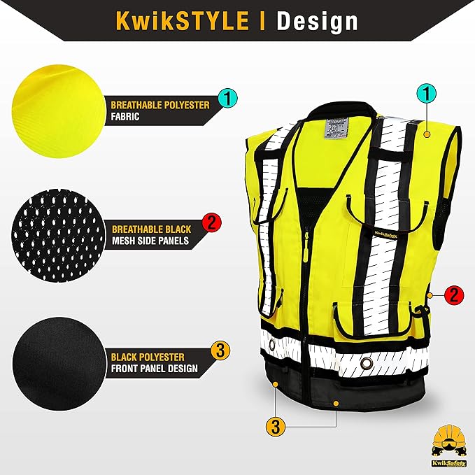 KwikSafety - Charlotte, NC - GODFATHER Safety Vest [CUSHIONED COLLAR + TABLET POCKET] ANSI OSHA