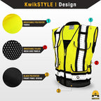 KwikSafety - Charlotte, NC - GODFATHER Safety Vest [CUSHIONED COLLAR + TABLET POCKET] ANSI OSHA