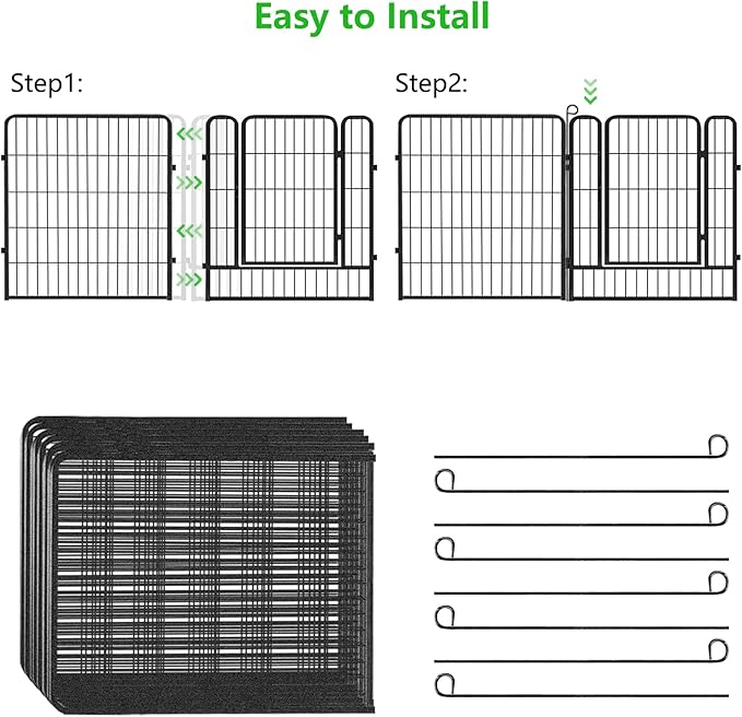 No Dig Decorative Garden Fence with Gate Rustproof Metal Fence Panels, 40in(H) x 75Ft(L) Garden Fencing for Yard 28 Panels Animal Barrier Fence for Dogs, Rabbit, Patio