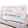 TotCraft FlexGuard Adjustable Length & Height Bed Rail for Toddlers – Fits Twin, Full, Queen & King Beds – 35.5″ or 59″ Two Fixed Lengths – 14 Height Levels – ASTM Certified Kids Safety Guard (White)