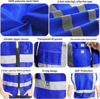 BeautyWill Custom Safety Vest Logo Class 2 High Visibility Reflevtive Vest Outdoor Protective Workwear