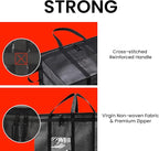 3XL Insulated Cooler Bag and Food Warmer for Delivery & Grocery Shopping with Zippered Top, Black (1 Pack)