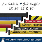 WM412 Retractable Belt Wall Mounted Smooth Black Crowd Control Barrier and Receiving End, 25' Fluorescent Yellow Belt