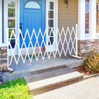 Aluminum Expandable Garden Fence, Portable Barricade Gate with Casters, Expansion Size 201×15.2×40.6 inches, Adjustable Flexible Fence Mobile Barricade Safety Barrier