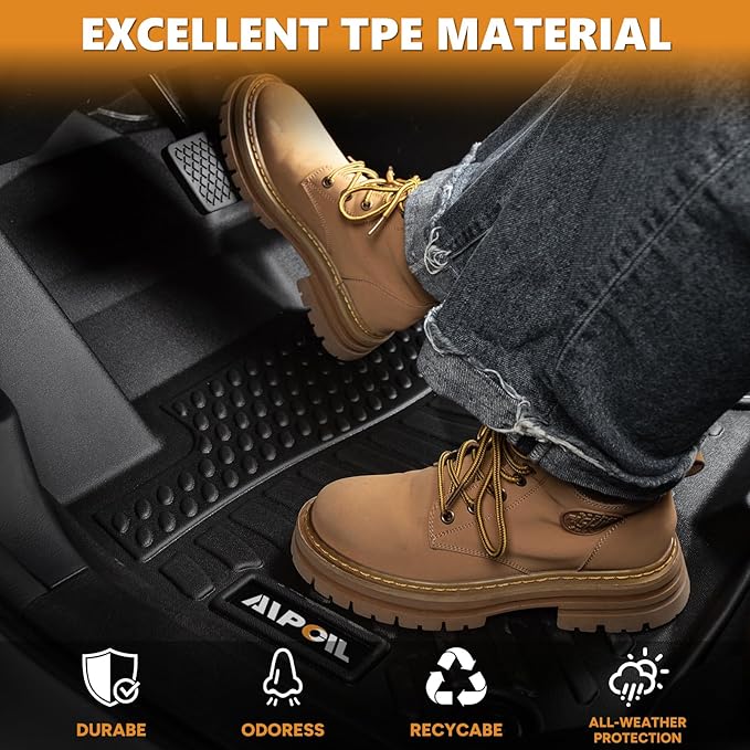 AIPOIL® Floor Mats & Cargo Liner Set for 2015-2021 Lexus NX/NX300/NX300h/NX200t All Weather Protection TPE Anti-Slip Automotive Full Set Custom Car Mats Accessories - Black