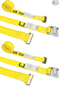 US Cargo Control E-Track Cam Buckle Straps (2-Pack), 2 Inch x 12 Foot E Track Straps with Cam Buckle and Spring E-Fittings, 2,500 LBS Break Strength, Easy-to-Use Tiedowns in Vans and Trailers