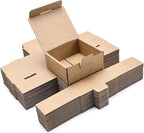 Small Shipping Boxes 3.5x3.3x1.6 Inches, 25-Pack Brown Corrugated Cardboard Gift Boxes for Mailing, Packaging & Storage