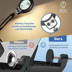 HITTI 12X Ultra Long Magnifying Glass with Light and Clamp, Upgrade Infinite Color and Brightness Workbench Light, Hands Free LED Magnifier Light and Stand for Crafts Reading Painting Soldering Hobby