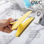 COOK WITH COLOR Bag Clips - Heavy Duty Chip Clip and Refrigerator Magnet Clips for Food Storage with Air Tight Seal Grip, Yellow and Grey, Pack of 4 Large Clips
