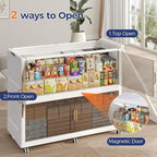 320GAL Extra Large Storage Bins with Lid, 1280QT Collapsible Organizer with Wheels, Stackable Closet Cabinet with Doors, Folding Storage Containers for Home, Office, Kitchen, 3Pack White