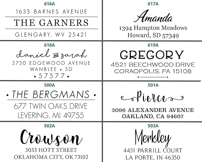 16+ Designs Custom Return Address Labels Roll White Modern Address Set of Return - Custom Personalized Calligraphy & Matte