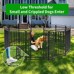 Heavy Duty Dog Playpen: 12 Steel Panels 47" Height, Square Steel Pipe with Reinforced Crossbars, 27FT 57 Sq.ft Portable Fence for Yard RV Camping, Snowy Black