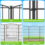 INJOPEXI Garden Fence 12 Panels 23.6ft (L)×30in (H) Decorative Garden Fences with 11 Panels + 1 Gate, No Dig Animal Barrier Fencing Rustproof Metal Wire Temporary Dog Fence Border for Outdoor Yard